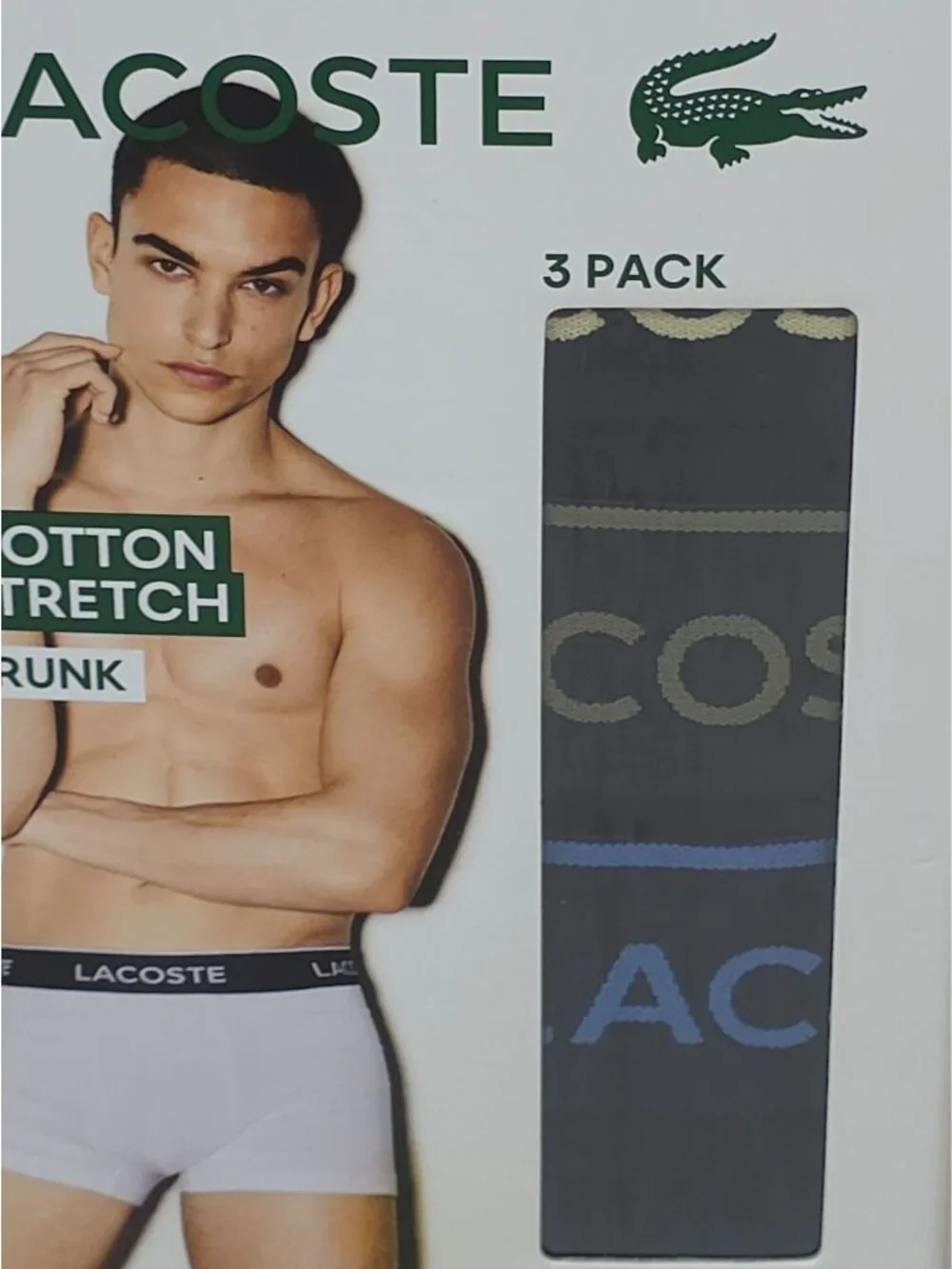 Lacoste Mens Cotton Stretch Trunk 3-Pack XL Comfortable Breathable Boxer Briefs
